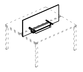 Экран настольный фронтальный для стола 120 с двумя кабель-каналами белый премиум / металлокаркас белый