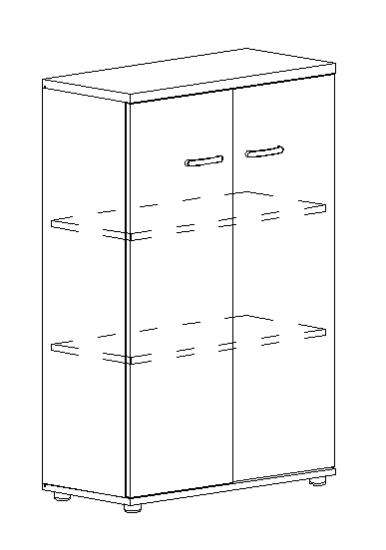 Шкаф средний закрытый белый премиум / мокко премиум