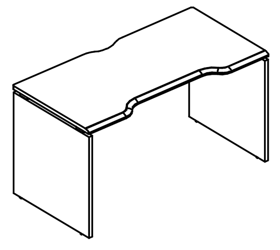 Стол эргономичный Симметрия на каркасе ДСП (1 скос) мокко премиум / мокко премиум