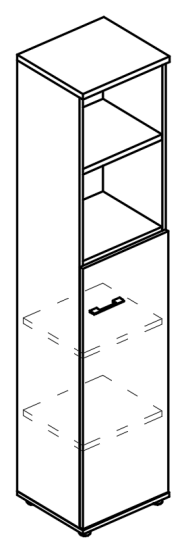 Шкаф для документов полузакрытый узкий (топ ДСП) вяз либерти / мокко премиум
