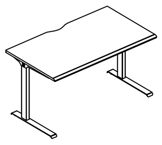 Стол письменный 160 на каркасе МL 1 скос мокко премиум / антрацит