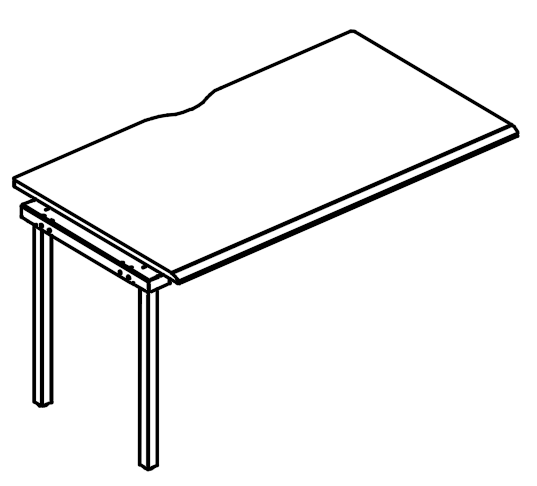 Секция стола станции на металлокаркасе МТ (1 скос)  мокко премиум / белый, вставка мокко